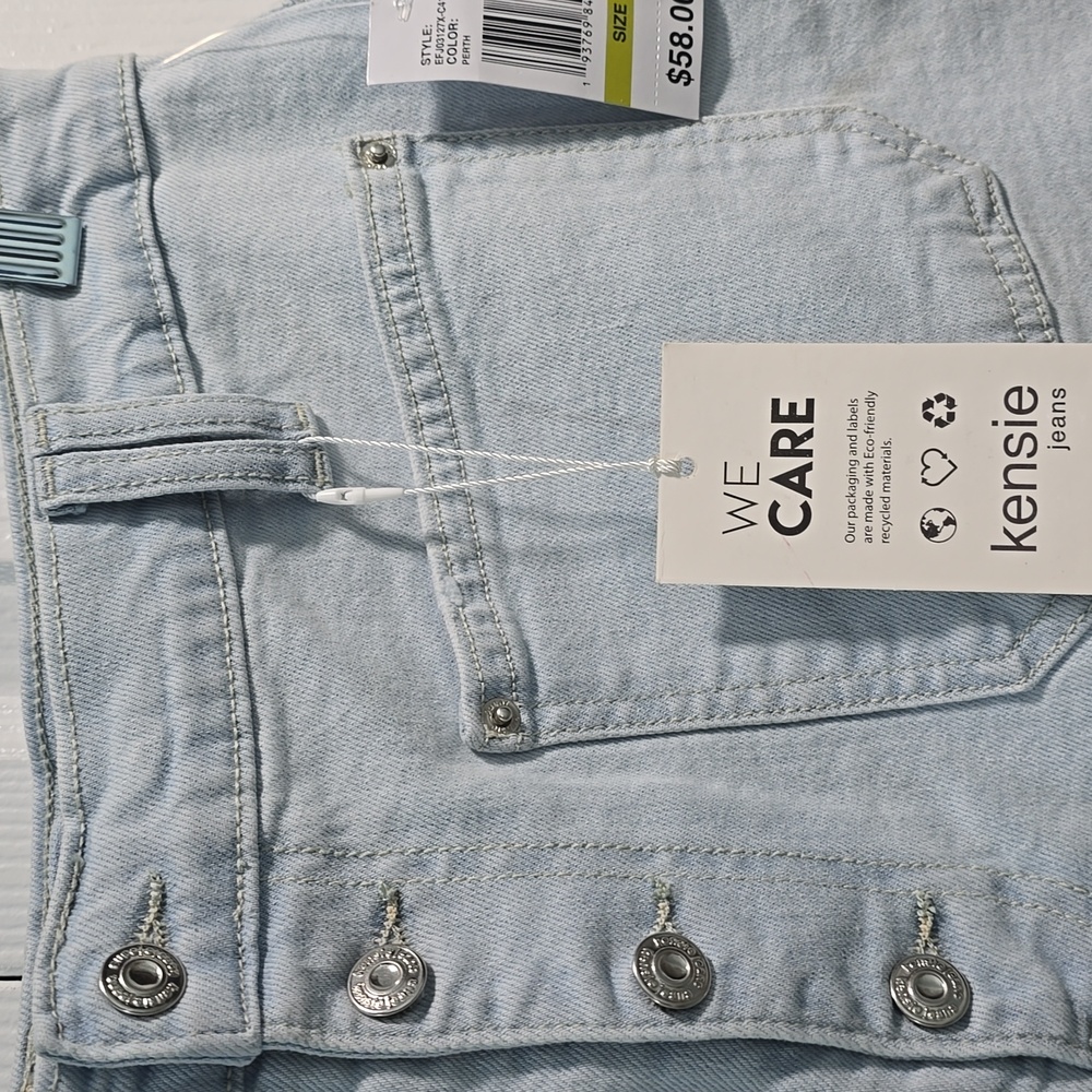 Kensie Jeans 14/32 High Rise Short Light Blue - Picture 4 of 9